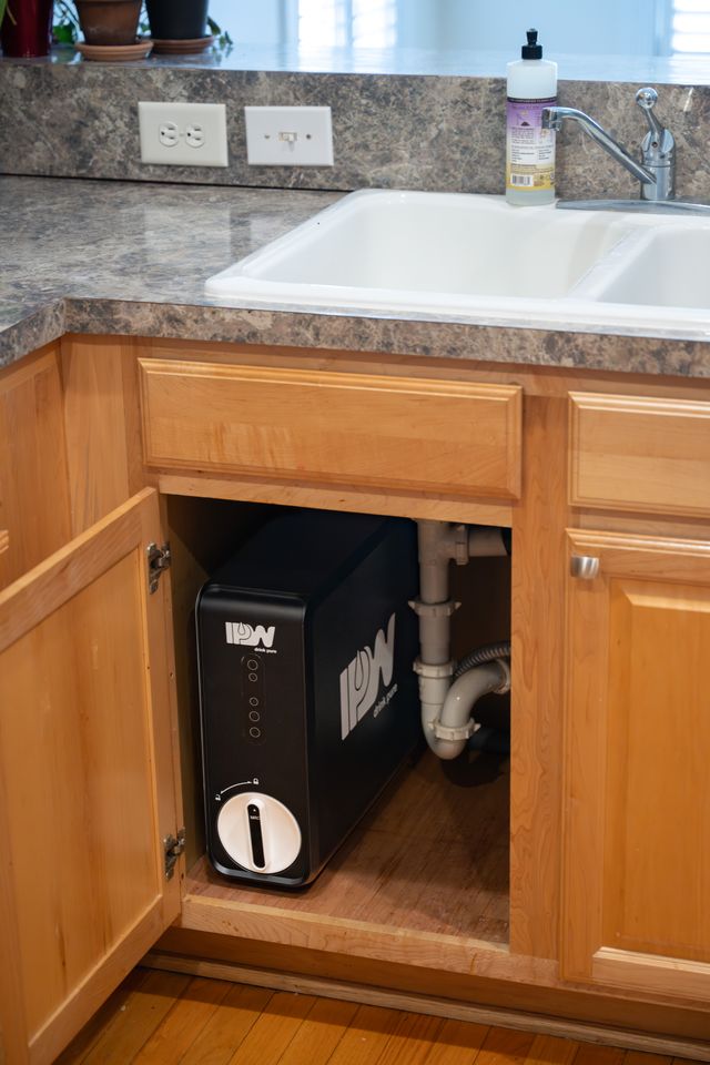 Installed under sink